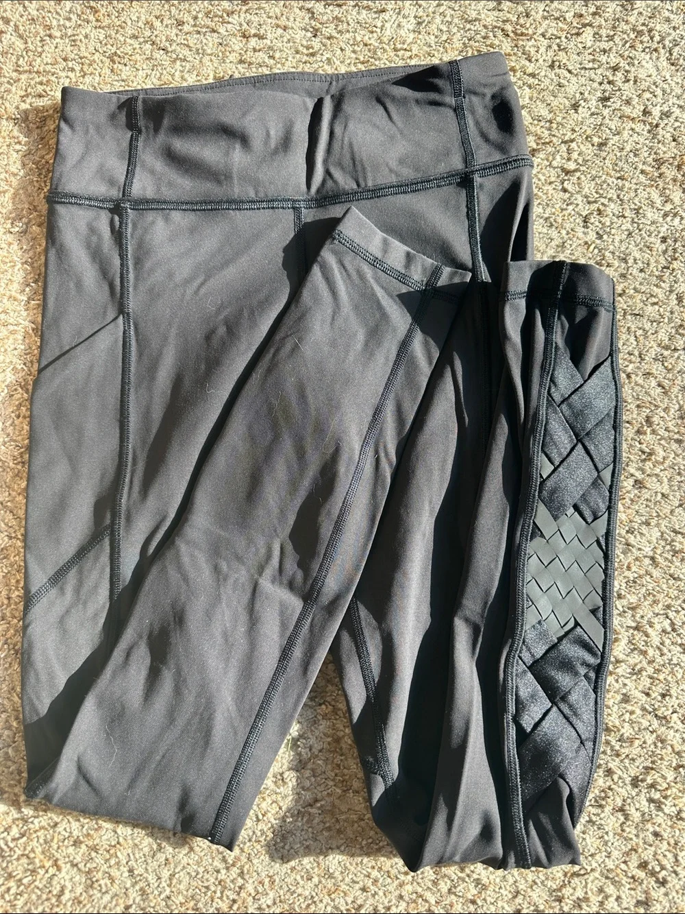 lululemon athletica Black Leggings with Side Lattice Detail - Picture 2 of 4